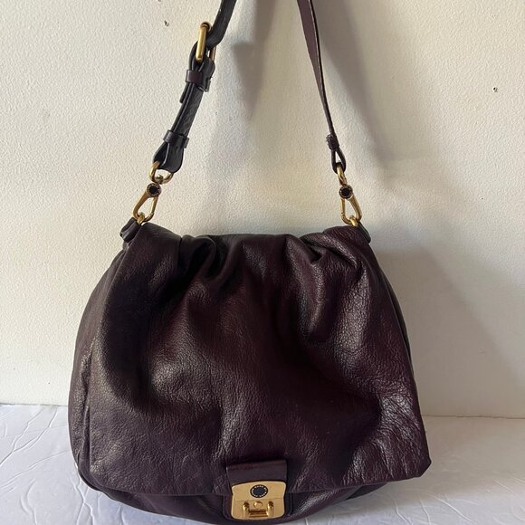 Y2K MARC BY MARC JACOBS BIRDIE DREAMY SLOUCH BAG BURGUNDY - Picture 1 of 8